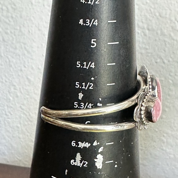 VTG Irv Monte Navajo Cuff Bracelet Size 6 Pink Rhodochrosite Cabs Sterling 43.7g - Picture 10 of 10